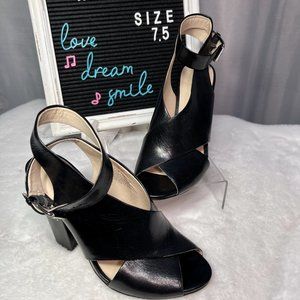 Black NINE WEST Women's Ombray Leather Dress Pump - Size 7.5